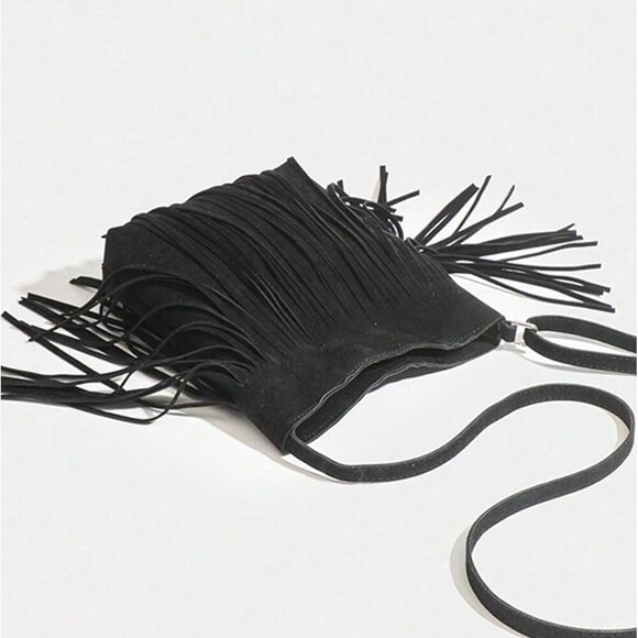 Women's Fringe Hobo Bag Crossbody Tassel Shoulder Purse Western Style - Picture 5 of 6